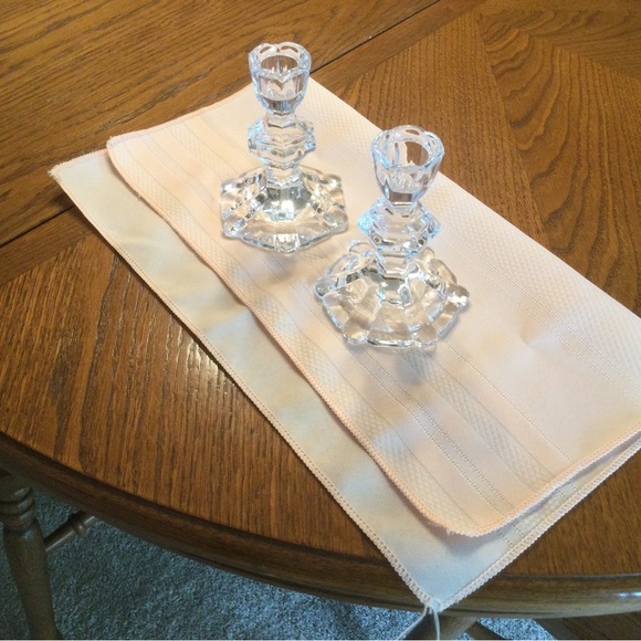Two Crystal Taper Candle Holders 24% Lead Crystal 4.75" Tall - Picture 3 of 4